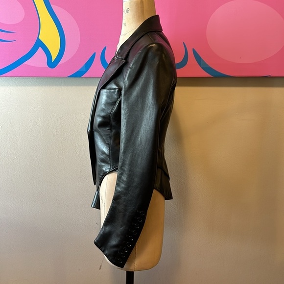 Norisol Ferrari Black Wasp Waist Leather Jacket - Picture 10 of 15